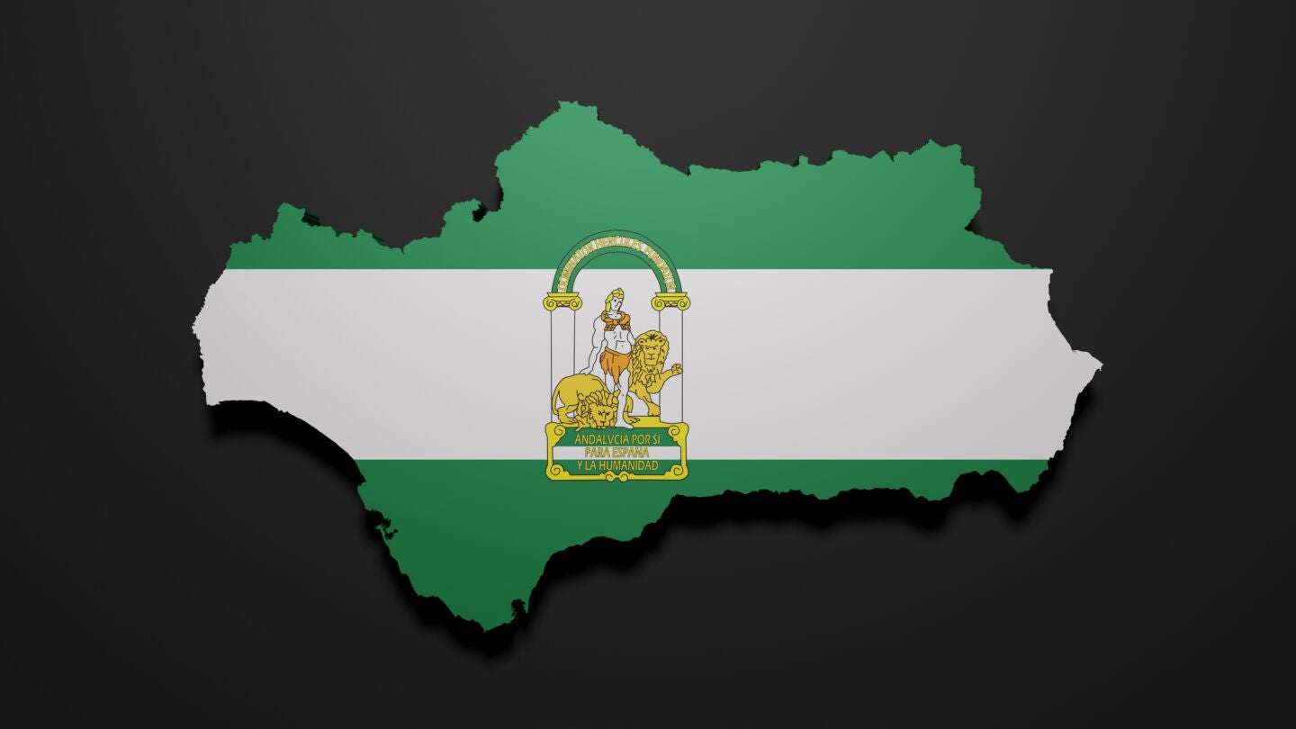 Bandera de Andaluc&iacute;a y mapa