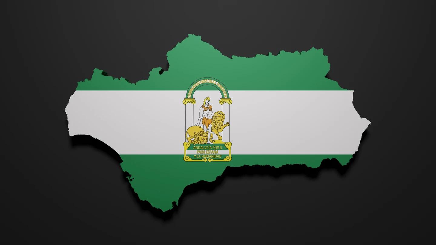 Bandera de Andalucía y mapa Bandera de Andalucía y mapa