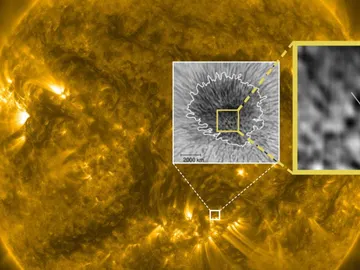 Fotograma de las ondas magnéticas en una mancha solar Fotograma de las ondas magnéticas en una mancha solar