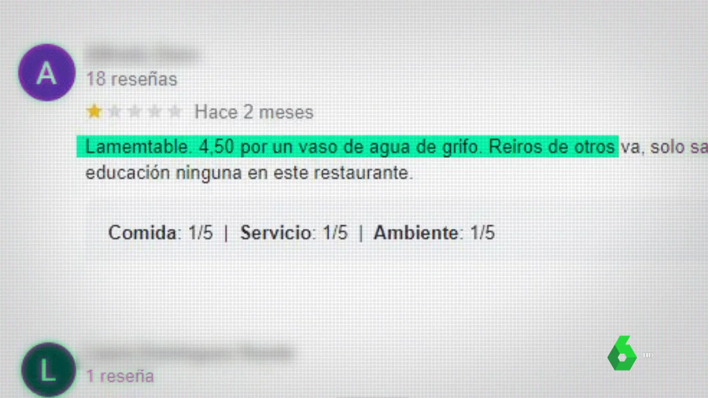 Las críticas a un restaurante por cobrar 4,50€ por un vaso de agua del grifo Las críticas a un restaurante por cobrar 4,50€ por un vaso de agua del grifo