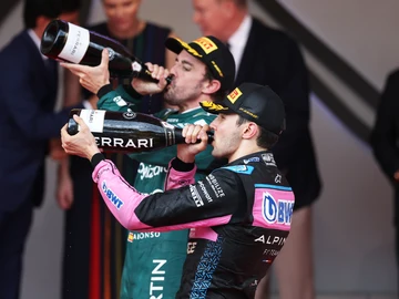 Fernando Alonso y Esteban Ocon en el Mónaco Fernando Alonso y Esteban Ocon en el Mónaco