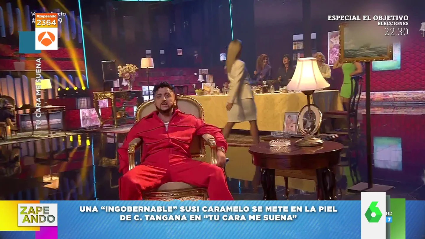 La imitación de Susi Caramelo a C. Tangana que 'divierte' en Zapeando: "Anda como Kiko Rivera" La imitación de Susi Caramelo a C. Tangana que 'divierte' en Zapeando: "Anda como Kiko Rivera"