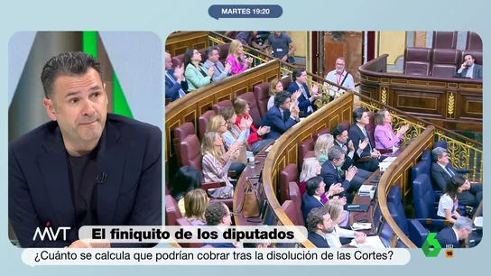Los diputados cobrarán entre 6.800 y 9.000 euros de finiquito por 52 días de trabajo Los 212 diputados que no forman parte de la Diputación Permanente dejan su escaño a partir de las 00:00 horas de este martes. Aquellos que no tengan otros ingresos, podrán cobrar una indemnización que Más Vale Tarde detalla en este vídeo.