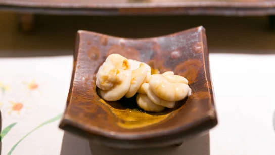 Fotografía del 'shirako' o el semen de pez Fotografía del 'shirako' o el semen de pez