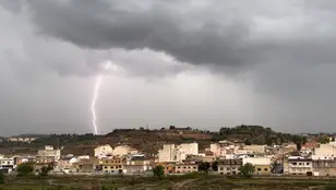 Tormenta este martes en Espinardo, Murcia, donde se han registrado lluvias de hasta 30 litros en una hora. 