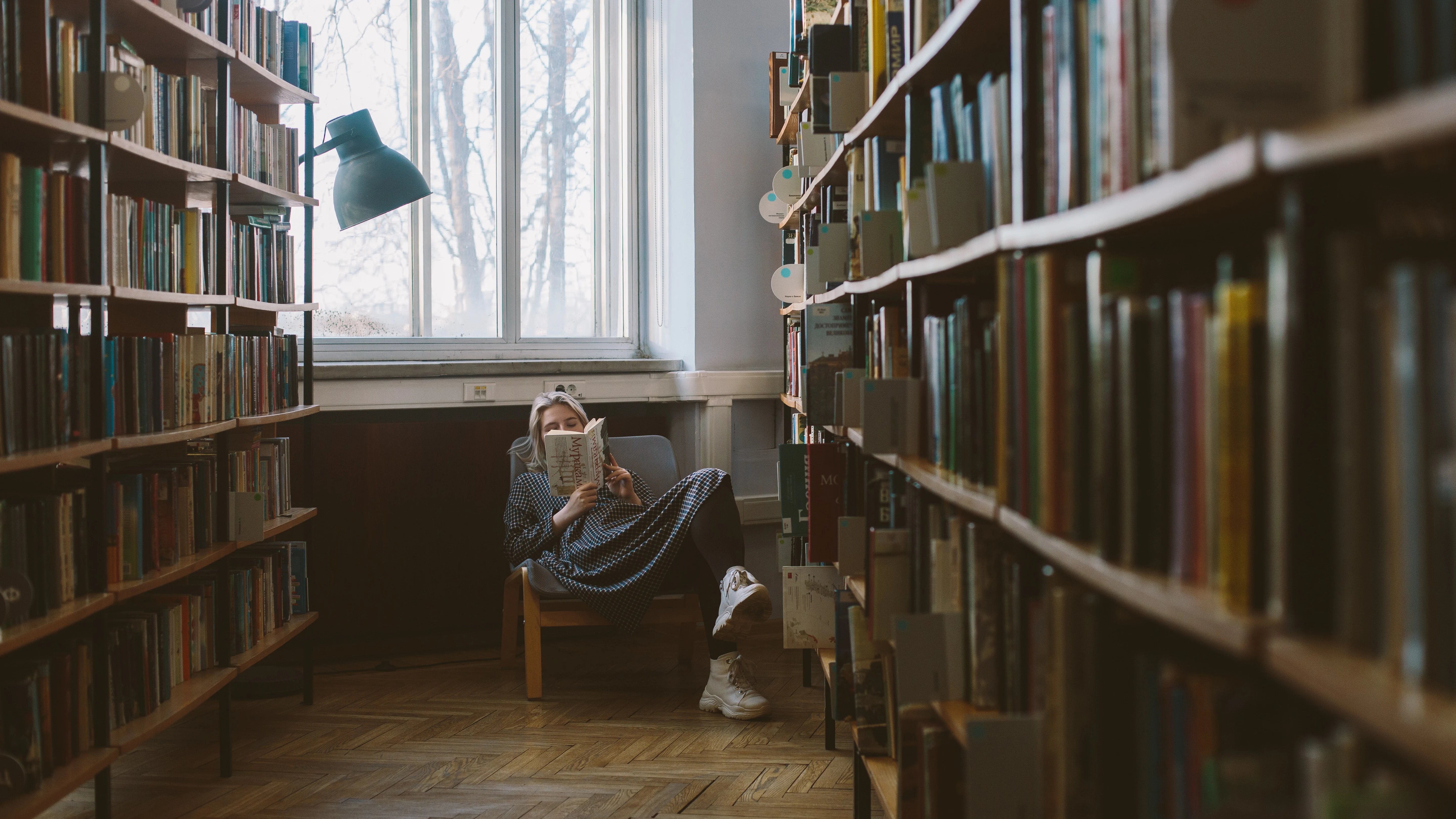 Fotografía de una biblioteca