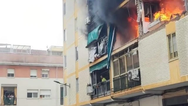 Imagen de la explosión en Badajoz