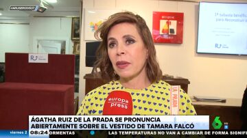 Ágatha Ruiz de la Prada opina sobre el vestido de novia de Tamara Falcó: "No me da ninguna envidia el diseñador"