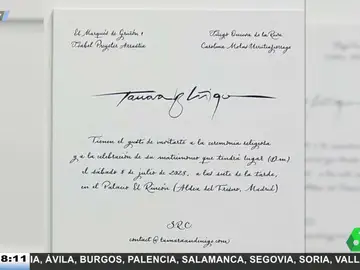 El detalle de la invitación de boda de Tamara Falcó &#39;E&#39; Íñigo Onieva que no acaba de cuadrarle a Alfonso Arús