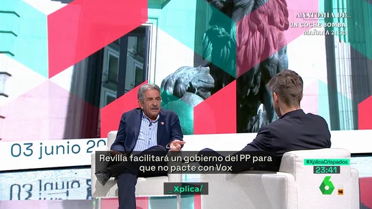 El secretario general del PRC y presidente de Cantabria en funciones, Miguel Ángel Revilla, ha recalcado en laSexta Xplica que se abstendrán para permitir que el PP gobierne sin Vox. "Vamos a negociar que no sean sectarios con los ayuntamientos que no son de su color político y que no se anulen las obras que están en marcha, que se siga siendo reivindicativo con el gobierno que salga en España... cosas lógicas", ha expresado. Revilla asegura que permitirán el gobierno del PP "con el ánimo de que Cantabria no se pare, que quien ha ganado pueda gobernar con tranquilidad y que no caiga en manos de partidos que a nosotros nos parecen peligrosos". No obstante, el político ha mostrado su "respeto absoluto" a los candidatos de Vox, a quienes ha dicho "conocer", así como por los votantes. El secretario general del PRC y presidente de Cantabria en funciones, Miguel Ángel Revilla, ha recalcado en laSexta Xplica que se abstendrán para permitir que el PP gobierne sin Vox. "Vamos a negociar que no sean sectarios con los ayuntamientos que no son de su color político y que no se anulen las obras que están en marcha, que se siga siendo reivindicativo con el gobierno que salga en España... cosas lógicas", ha expresado. Revilla asegura que permitirán el gobierno del PP "con el ánimo de que Cantabria no se pare, que quien ha ganado pueda gobernar con tranquilidad y que no caiga en manos de partidos que a nosotros nos parecen peligrosos". No obstante, el político ha mostrado su "respeto absoluto" a los candidatos de Vox, a quienes ha dicho "conocer", así como por los votantes.