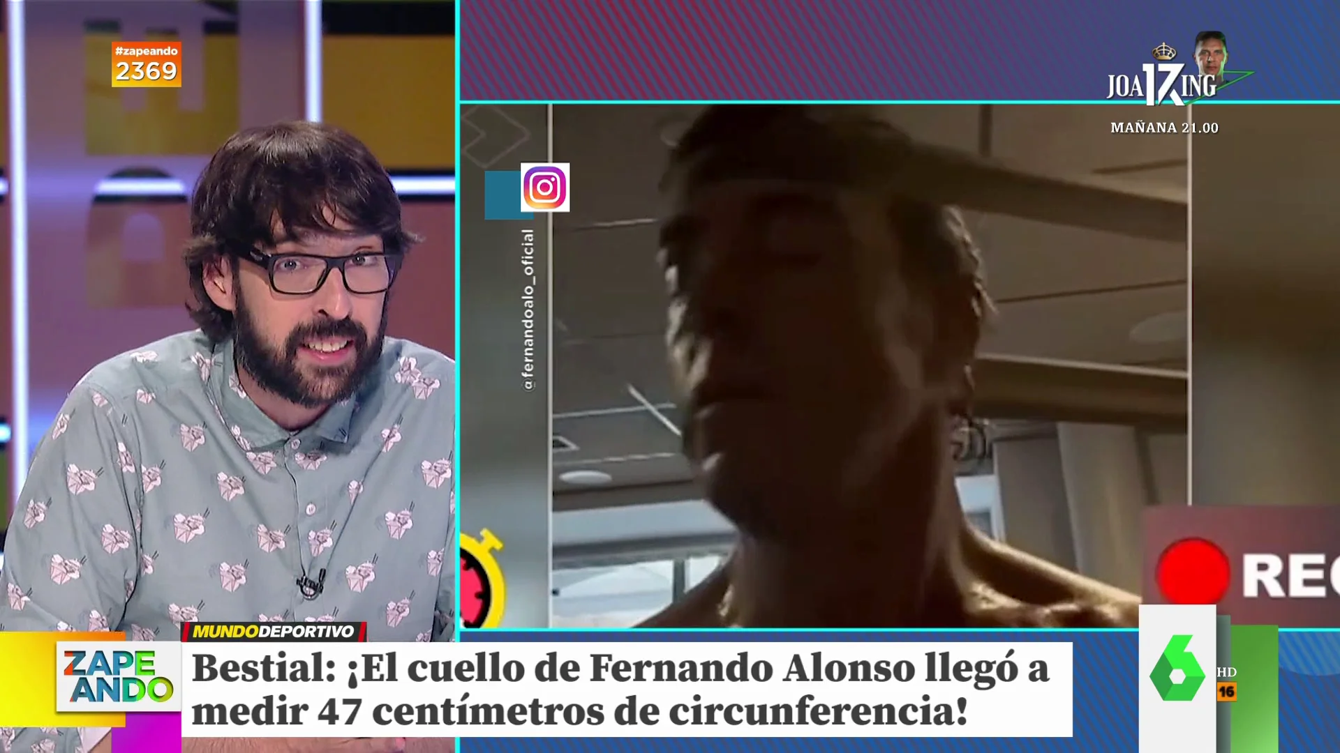 El preparador físico de Fernando Alonso desvela la asombrosa medida que llegó a alcanzar su cuello