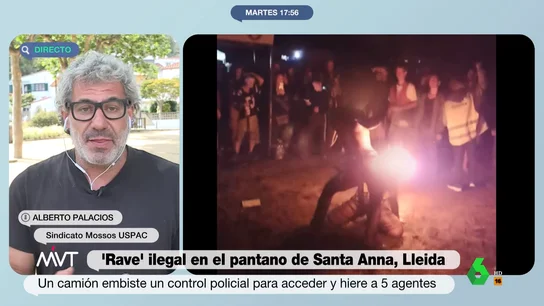 El sindicato de los Mossos advierte sobre las 'raves' en Cataluña "¿Qué pasaría si esta rave se hiciera en algún pueblecito de la Cerdanya donde muchos políticos tienen segunda residencia, permitirían que durasen tantos días?", se pregunta en este vídeo Alberto Palacios, portavoz del sindicato de Mossos USPAC.
