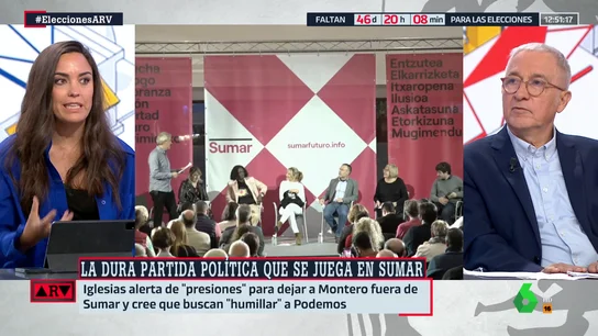 Marta García Aller, sobre Podemos y Sumar: "Estar insultándose mutuamente les quita fuerza a ambos" Marta García Aller, sobre Podemos y Sumar: "Estar insultándose mutuamente les quita fuerza a ambos"