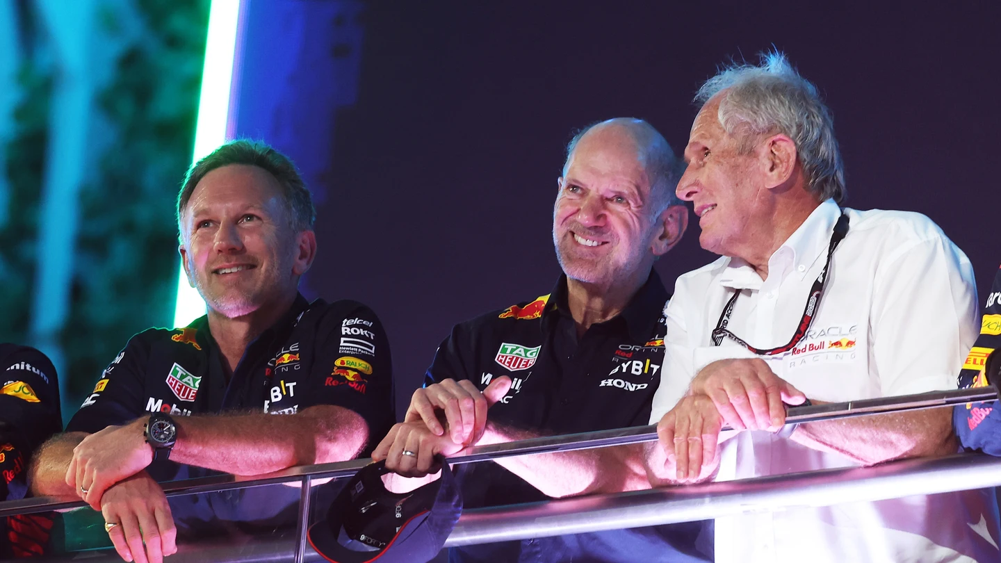 Christian Horner, Adrian Newey y Helmut Marko Christian Horner, Adrian Newey y Helmut Marko