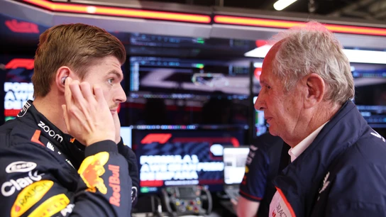 Max Verstappen y Helmut Marko Max Verstappen y Helmut Marko