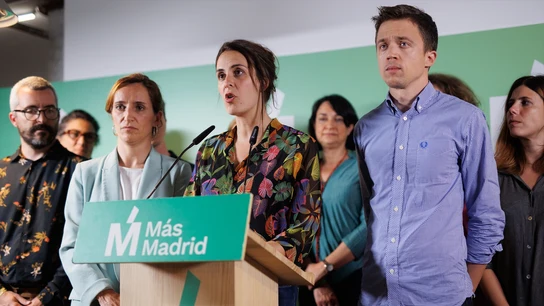 Mónica García, Rita Maestre, e Iñigo Errejón, tras las elecciones municipales y autonómicas del 28M. Mónica García, Rita Maestre, e Iñigo Errejón, tras las elecciones municipales y autonómicas del 28M.