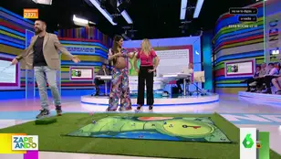Valeria Ros reta a Cristina Pedroche al juego del minigolf y termina ganando Dani Mateo: "En La Torreta es religión"