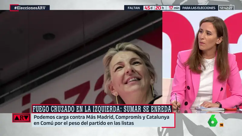Natalia Junquera, sobre las negociaciones entre Sumar y Podemos: "No van a conseguir una unidad creíble"