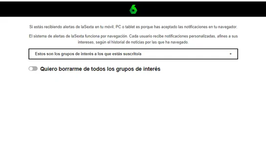 Si estás suscrito a La Sexta notificaciones Si estás suscrito a La Sexta notificaciones