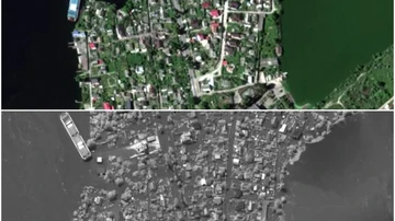 Imágenes de satélite de la zona de Nova Kajovka