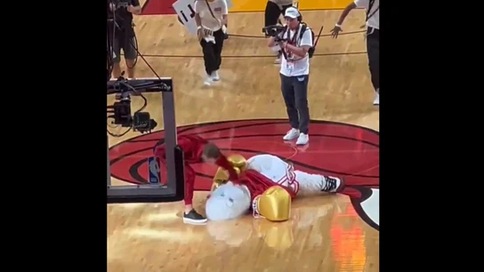 McGregor le suelta un puñetazo a la mascota de los Heat McGregor le suelta un puñetazo a la mascota de los Heat