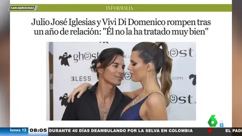 Julio José Iglesias y Vivi Di Domenico rompen tras un año: "Ella dice que no se ha sentido bien tratada"