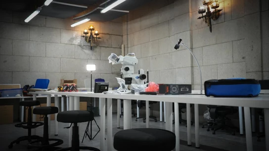 Laboratorio habilitado en el Valle de Cuelgamuros para la exhumación de las víctimas Laboratorio habilitado en el Valle de Cuelgamuros para la exhumación de las víctimas