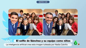El selfi de Pedro Sánchez y su equipo del PSOE convertidos en niños que se ha hecho viral