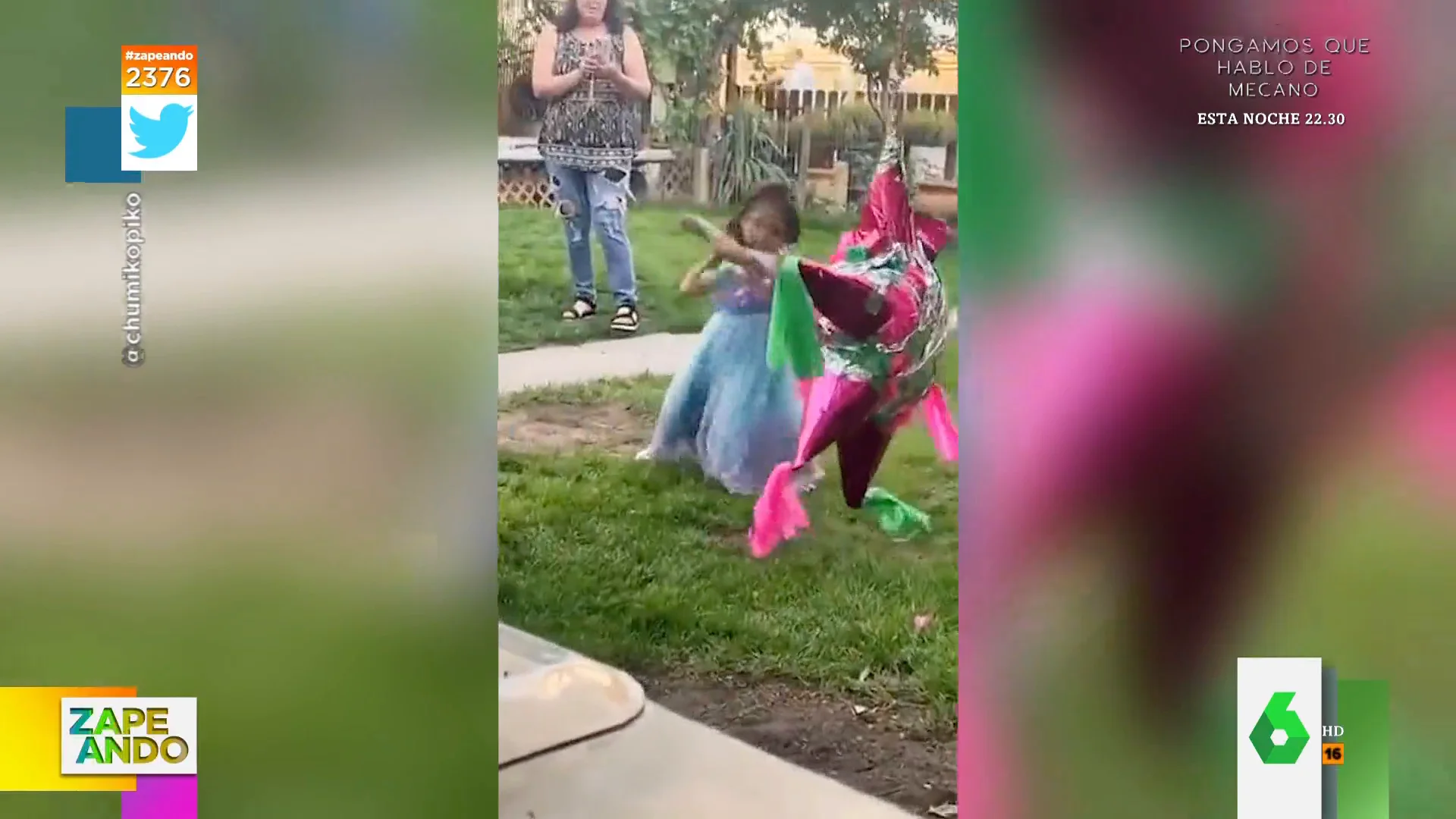 El viral de una niña que se ensaña con su piñata de cumpleaños