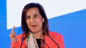 Margarita Robles, ministra de Defensa, durante una intervención