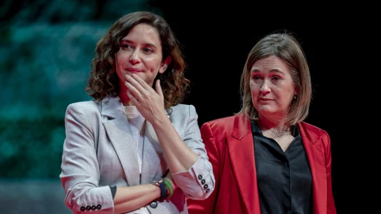 La presidenta de la Comunidad de Madrid, Isabel Díaz Ayuso, y la ahora exconsejera de Cultura, Marta Rivera de la Cruz. La presidenta de la Comunidad de Madrid, Isabel Díaz Ayuso, y la ahora exconsejera de Cultura, Marta Rivera de la Cruz.