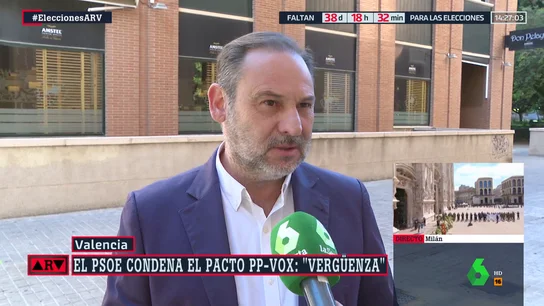Ábalos ve "con horror" el pacto entre PP y Vox en Valencia: "Se ha hecho un paripé" Ábalos ve "con horror" el pacto entre PP y Vox en Valencia: "Se ha hecho un paripé"