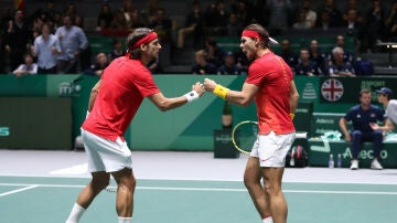 Rafa Nadal y Feliciano López en la Copa Davis