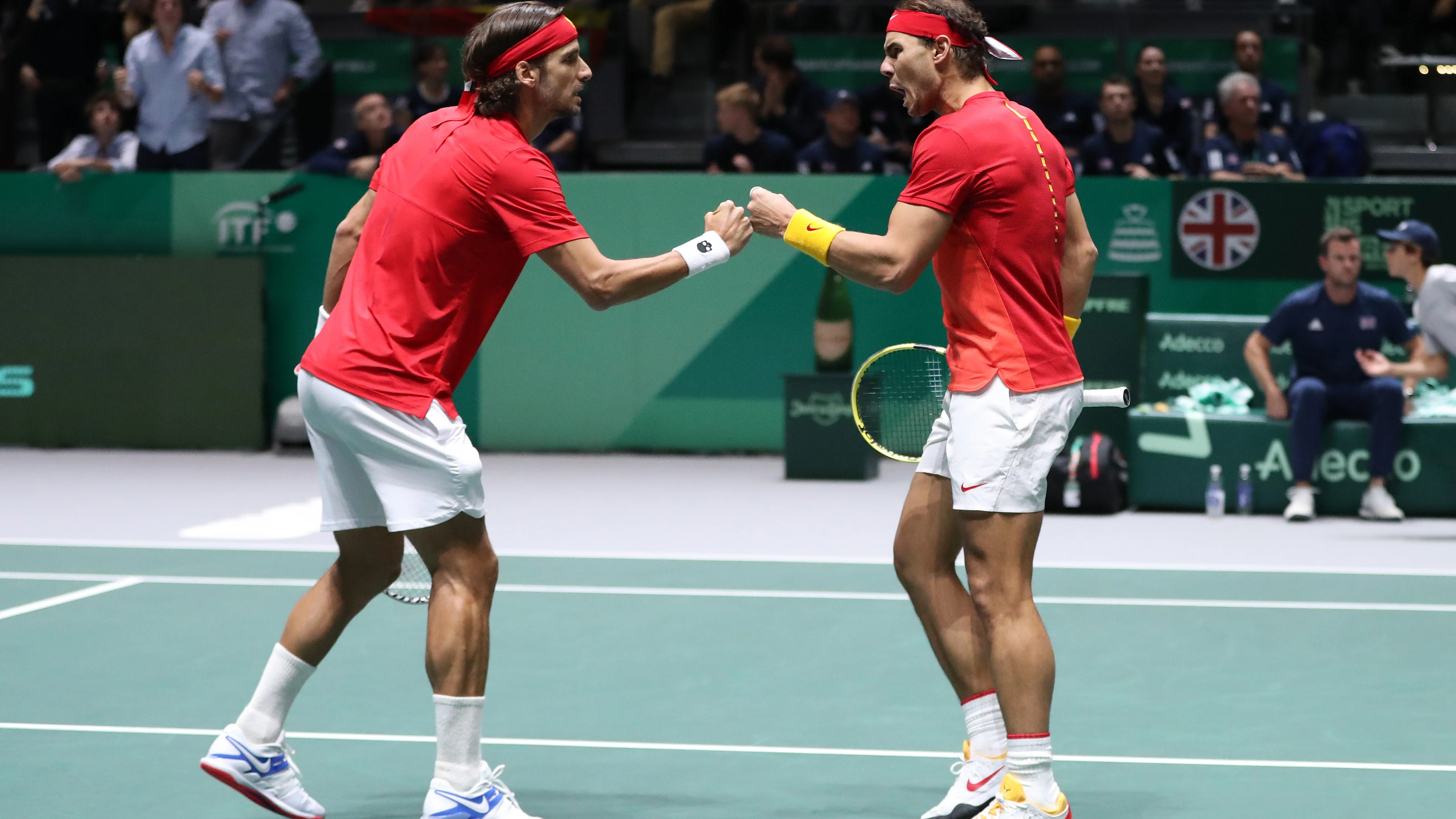 Rafa Nadal y Feliciano López en la Copa Davis