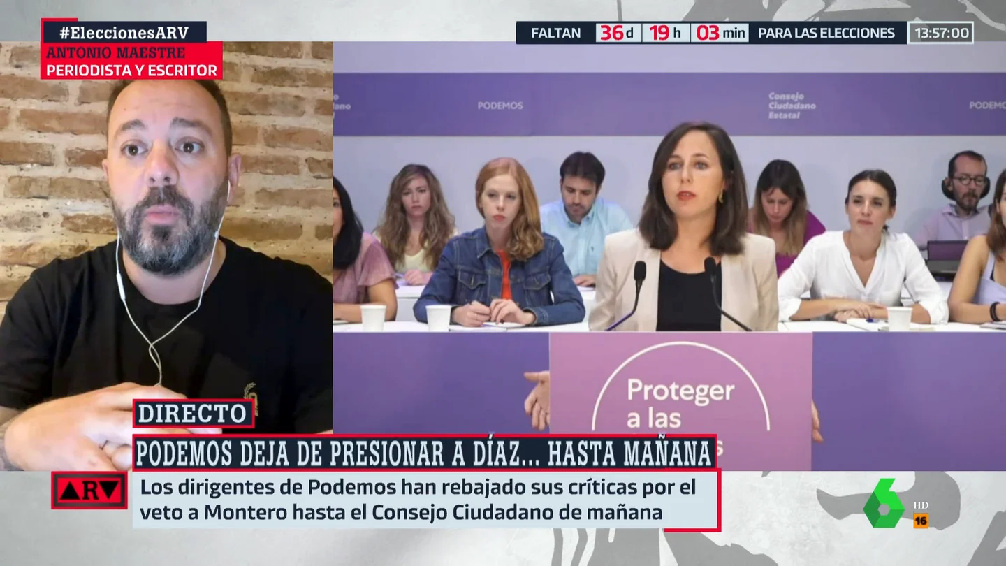 Antonio Maestre augura la continuación de Podemos y Sumar: "No creo que se dé un giro" Antonio Maestre augura la continuación de Podemos y Sumar: "No creo que se dé un giro"