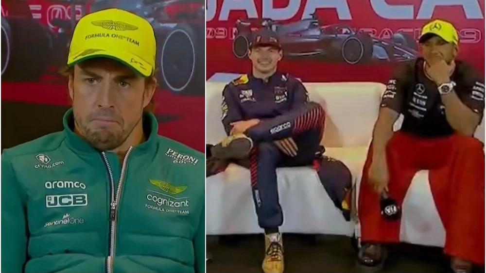 La reacción de Verstappen cuando Alonso afirma que puede superar a Pérez