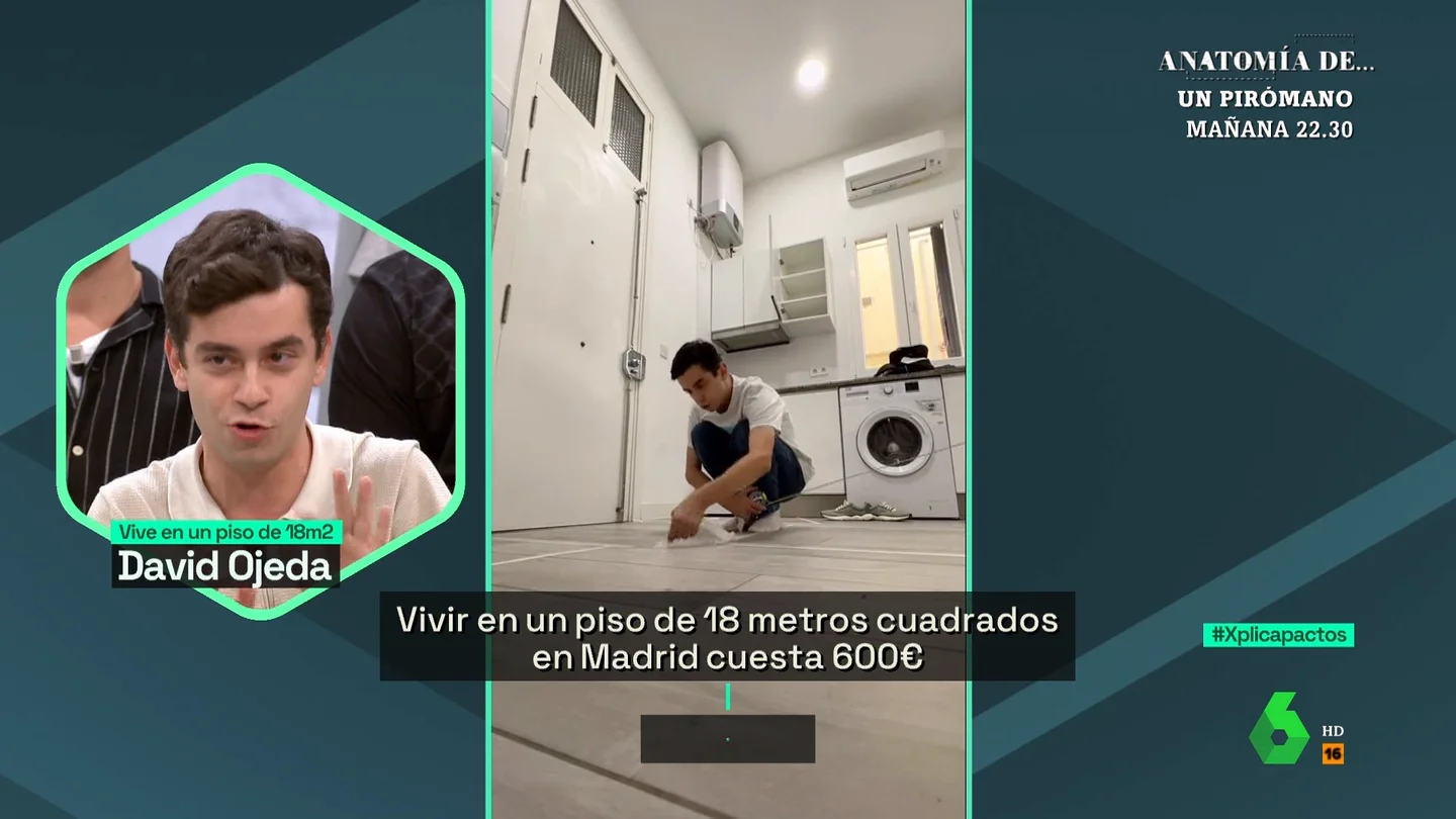 David, joven que paga 600 euros por un piso de 18 metros cuadrados David, joven que paga 600 euros por un piso de 18 metros cuadrados