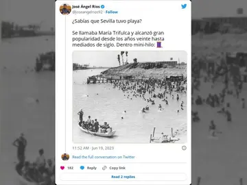 ¿Sabías que Sevilla tuvo playa 'hace unas décadas'? Se llamaba María Trifulca y te contamos su historia ¿Sabías que Sevilla tuvo playa 'hace unas décadas'? Se llamaba María Trifulca y te contamos su historia