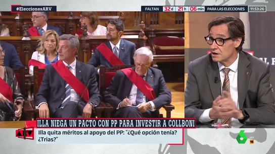 Salvador Illa resta importancia al apoyo del PP en Barcelona: "¿Qué opciones tenían? ¿Trias? Salvador Illa resta importancia al apoyo del PP en Barcelona: "¿Qué opciones tenían? ¿Trias?