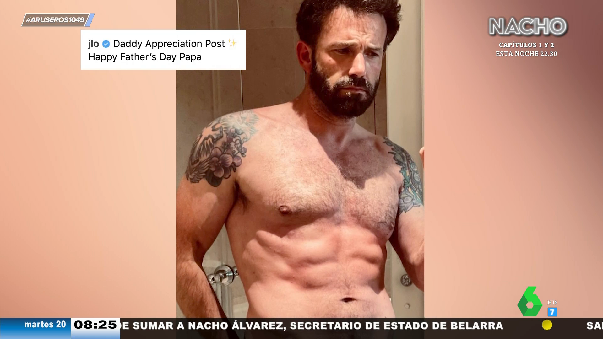 Jennifer Lopez desvela fotos íntimas de Ben Affleck por el Día del Padre:  así presume de abdominales de su marido