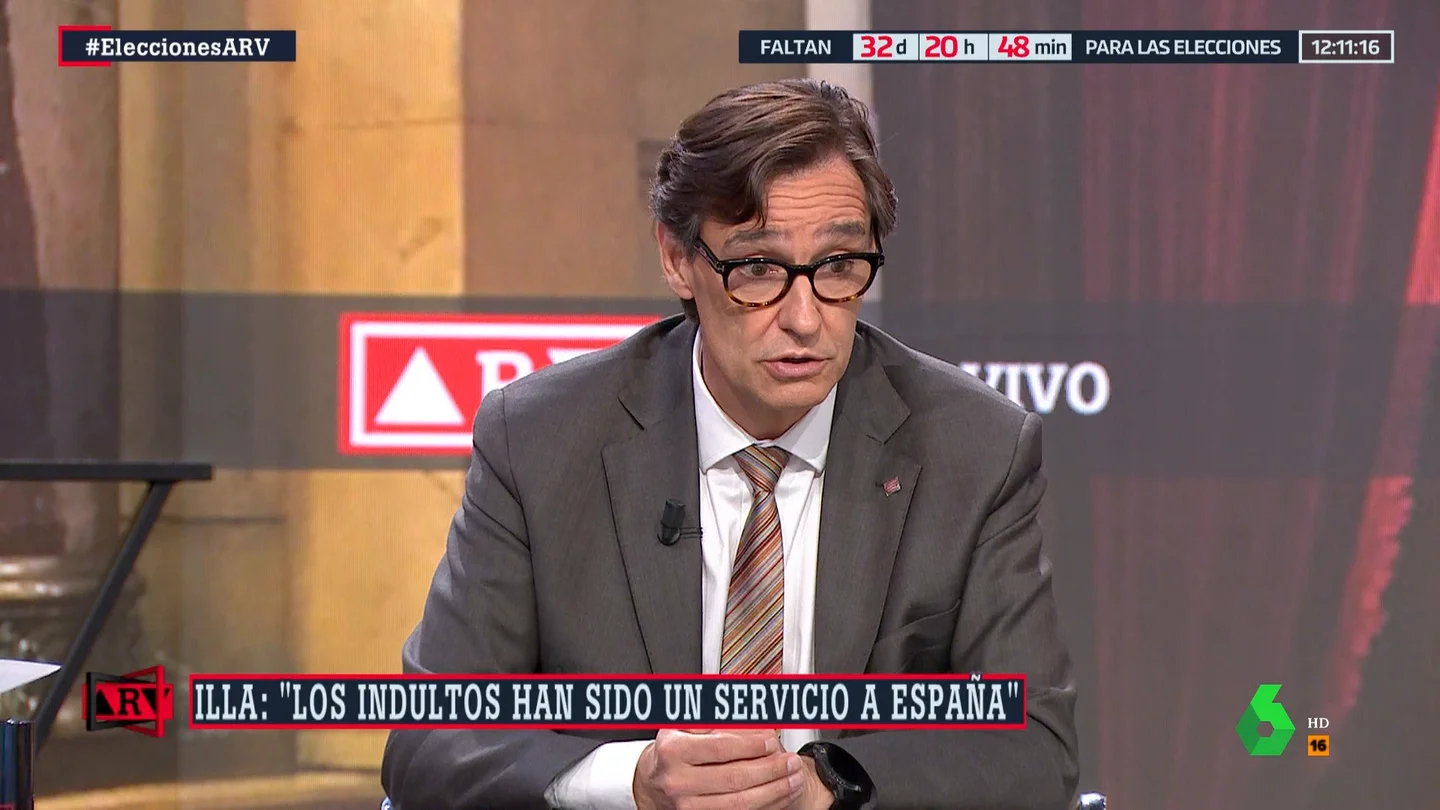 Salvador Illa defiende la gestión de Sánchez del conflicto catalán: "Los indultos han sido un servicio a España" Salvador Illa defiende la gestión de Sánchez del conflicto catalán: "Los indultos han sido un servicio a España"
