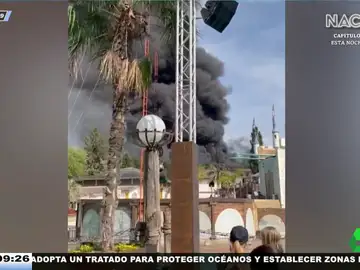 El vídeo del incendio que ha destrozado la parte dedicada a España de un parque de atracciones de Alemania