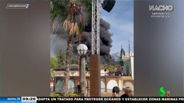 El vídeo del incendio que ha destrozado la parte dedicada a España de un parque de atracciones de Alemania