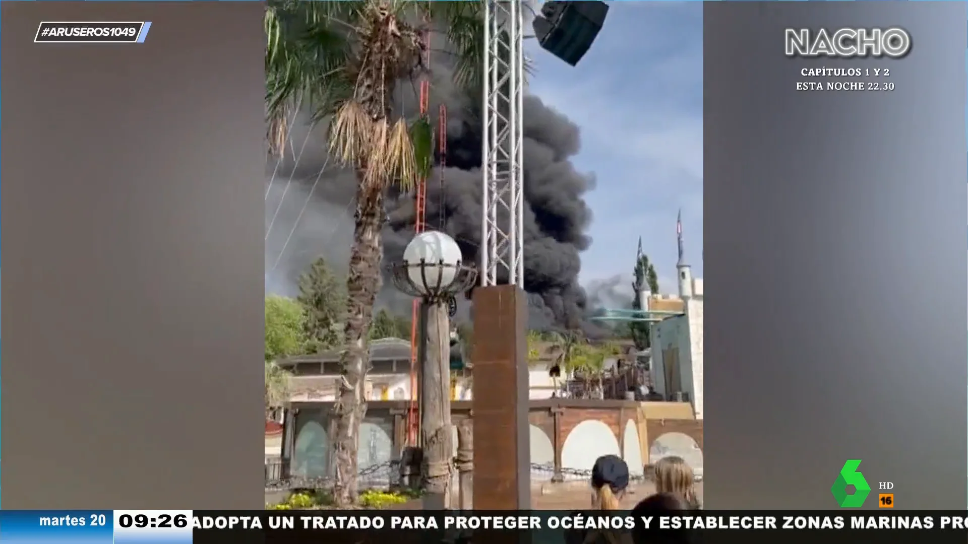 El vídeo del incendio que ha destrozado la parte dedicada a España de un parque de atracciones de Alemania