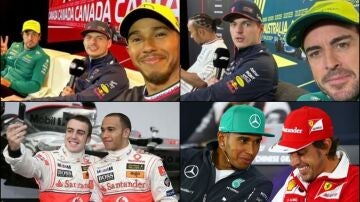 Alonso, Hamilton y los selfies