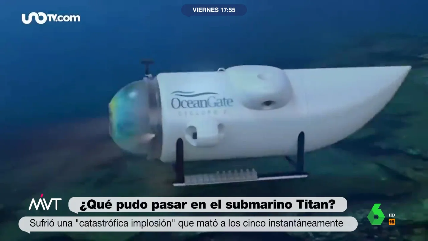 Recreación de la implosión del submarino Titan Recreación de la implosión del submarino Titan