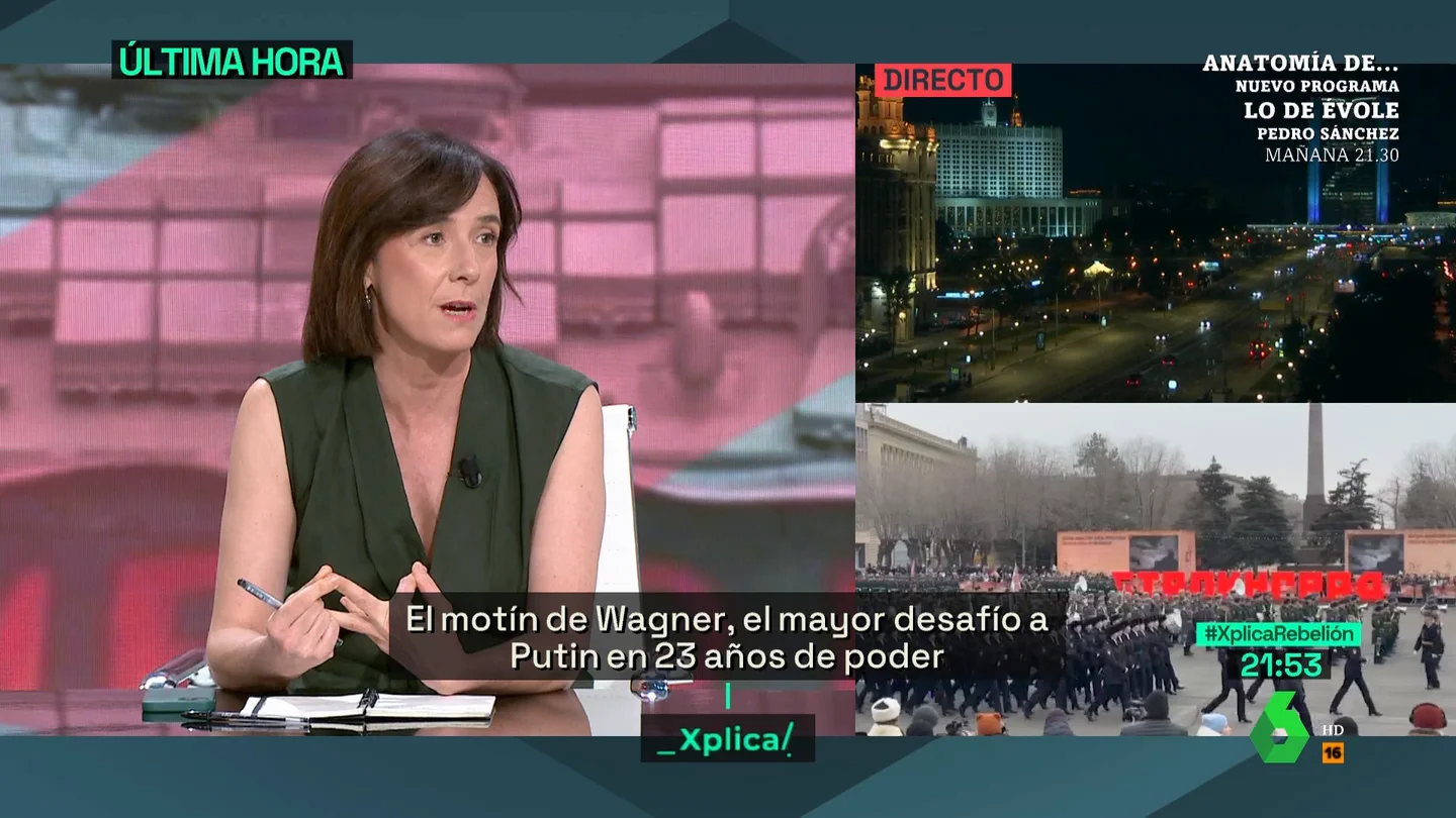 "En Rusia se ha abierto una guerra interna, pase lo que pase con Prigozhin": la reflexión de Áurea Moltó sobre el repliegue de Wagner "En Rusia se ha abierto una guerra interna, pase lo que pase con Prigozhin": la reflexión de Áurea Moltó sobre el repliegue de Wagner