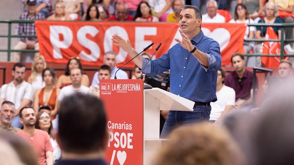 Pedro Sánchez en un acto en Tenerife