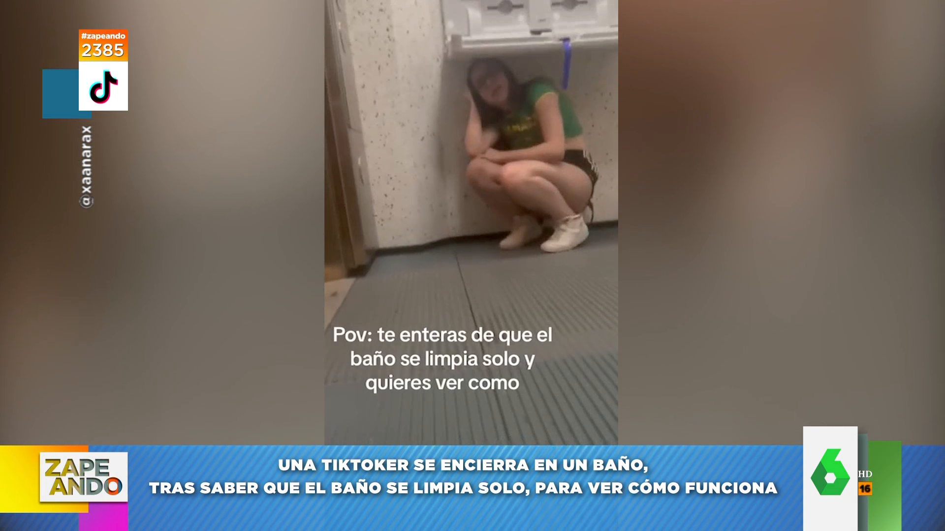 Una tik toker se esconde en un baño para ver cómo se limpia solo: esta es  su cómica reacción