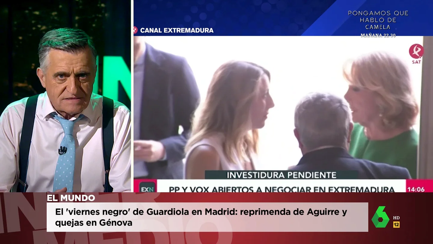 ¿Qué le ha pasado a María Guardiola? Wyoming descubre la razón que pudo haber cambiado su postura con Vox ¿Qué le ha pasado a María Guardiola? Wyoming descubre la razón que pudo haber cambiado su postura con Vox